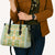 Squares Puakenikeni and Kalo Leather Bag Turquoise Palaka Hawaiian Quilt Pattern - Polynesian Pride