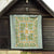 Squares Puakenikeni and Kalo Quilt Turquoise Palaka Hawaiian Quilt Pattern - Polynesian Pride