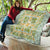 Squares Puakenikeni and Kalo Quilt Turquoise Palaka Hawaiian Quilt Pattern - Polynesian Pride