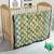 Squares Puakenikeni and Kalo Quilt Turquoise Palaka Hawaiian Quilt Pattern - Polynesian Pride