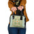 Squares Puakenikeni and Kalo Shoulder Handbag Turquoise Palaka Hawaiian Quilt Pattern - Polynesian Pride