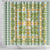 Squares Puakenikeni and Kalo Shower Curtain Turquoise Palaka Hawaiian Quilt Pattern - Polynesian Pride