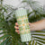 Squares Puakenikeni and Kalo Skinny Tumbler Turquoise Palaka Hawaiian Quilt Pattern - Polynesian Pride