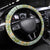 Squares Puakenikeni and Kalo Steering Wheel Cover Turquoise Palaka Hawaiian Quilt Pattern - Polynesian Pride