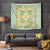 Squares Puakenikeni and Kalo Tapestry Turquoise Palaka Hawaiian Quilt Pattern - Polynesian Pride