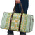 Squares Puakenikeni and Kalo Travel Bag Turquoise Palaka Hawaiian Quilt Pattern - Polynesian Pride