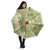Squares Puakenikeni and Kalo Umbrella Turquoise Palaka Hawaiian Quilt Pattern - Polynesian Pride