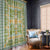 Squares Puakenikeni and Kalo Window Curtain Turquoise Palaka Hawaiian Quilt Pattern - Polynesian Pride
