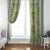 Squares Puakenikeni and Kalo Window Curtain Turquoise Palaka Hawaiian Quilt Pattern - Polynesian Pride