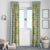 Squares Puakenikeni and Kalo Window Curtain Turquoise Palaka Hawaiian Quilt Pattern - Polynesian Pride