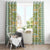 Squares Puakenikeni and Kalo Window Curtain Turquoise Palaka Hawaiian Quilt Pattern - Polynesian Pride