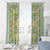 Squares Puakenikeni and Kalo Window Curtain Turquoise Palaka Hawaiian Quilt Pattern - Polynesian Pride