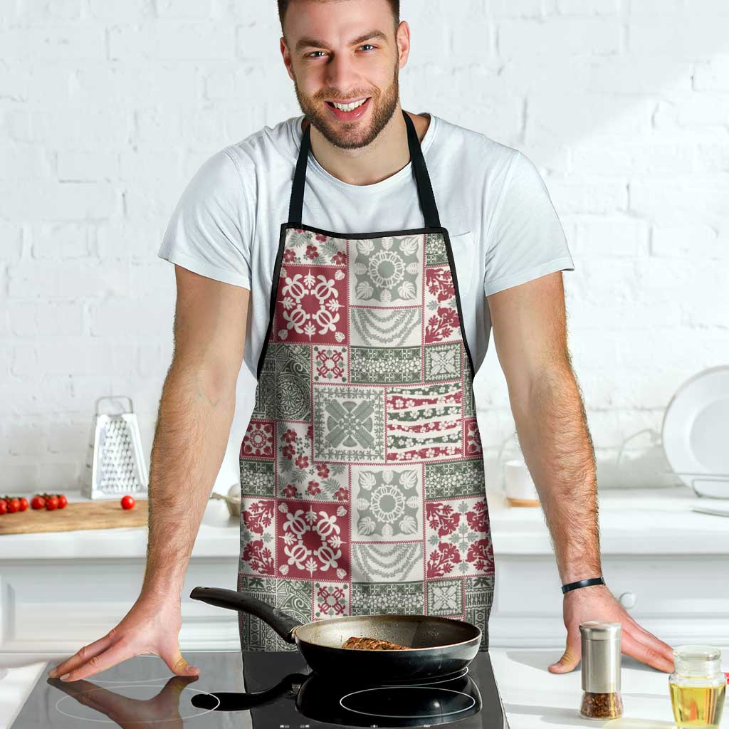 Mele Kalikimaka Hawaii Christmas Apron Aloha Spirit with Hawaiian Quilt Pattern - Polynesian Pride