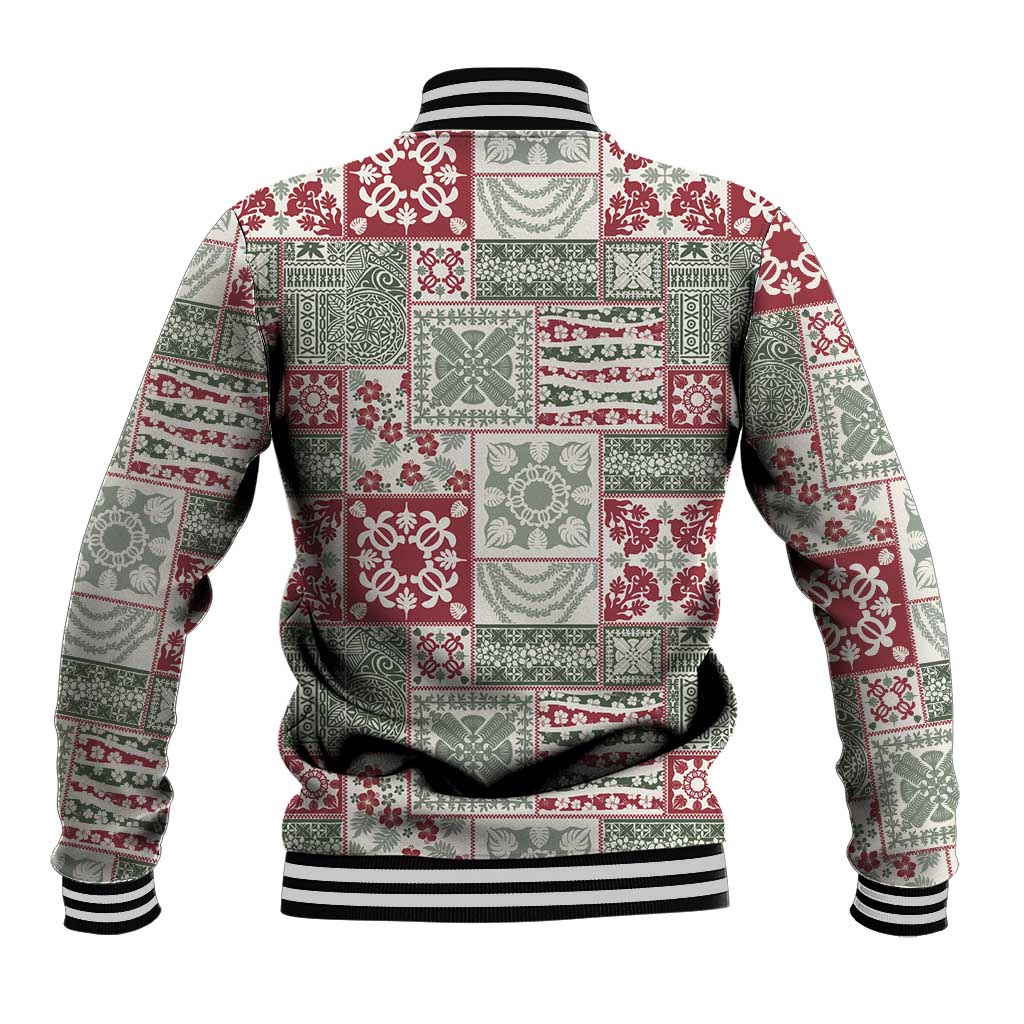 Mele Kalikimaka Hawaii Christmas Baseball Jacket Aloha Spirit with Hawaiian Quilt Pattern - Polynesian Pride