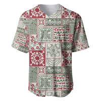 Mele Kalikimaka Hawaii Christmas Baseball Jersey Aloha Spirit with Hawaiian Quilt Pattern - Polynesian Pride