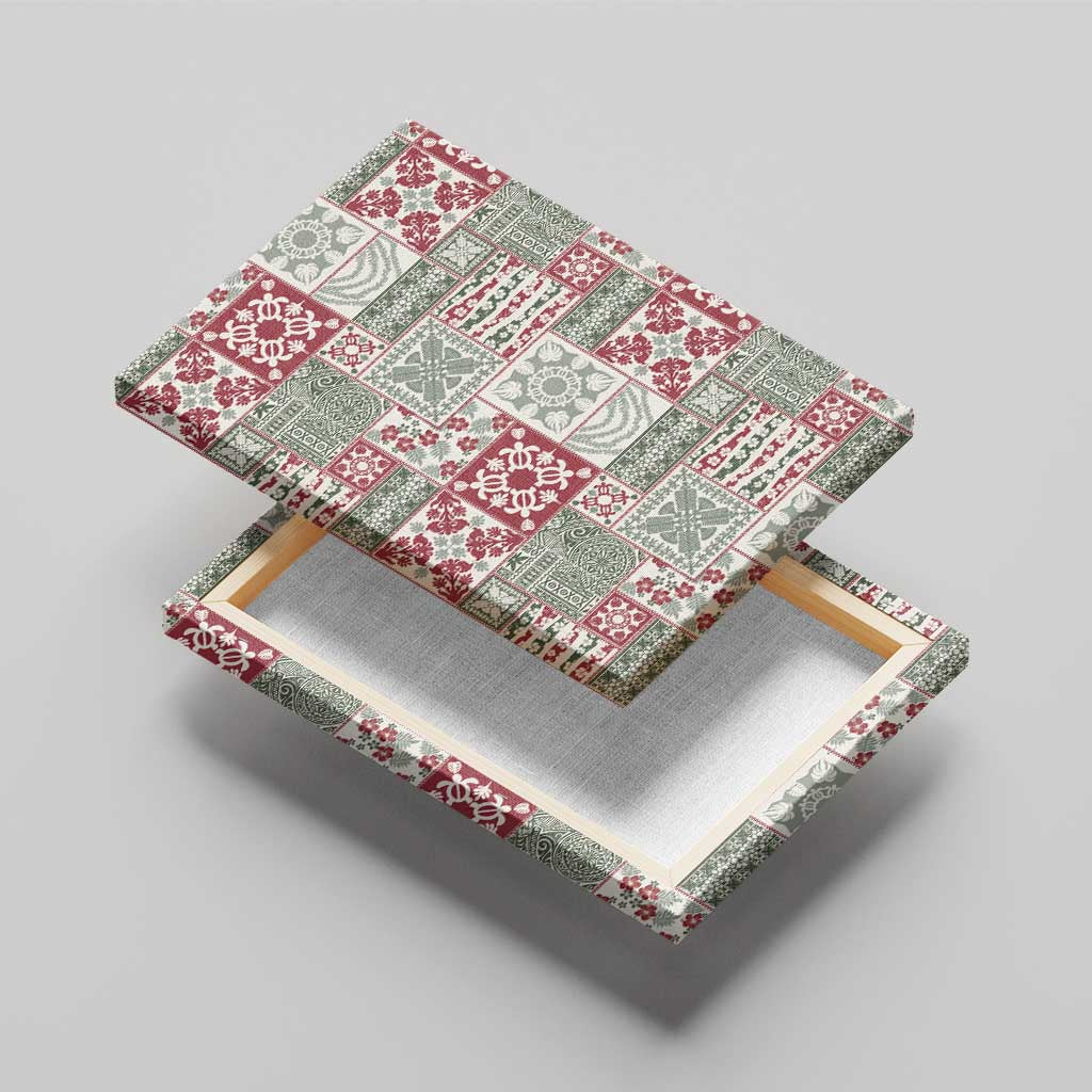 Mele Kalikimaka Hawaii Christmas Canvas Wall Art Aloha Spirit with Hawaiian Quilt Pattern - Polynesian Pride