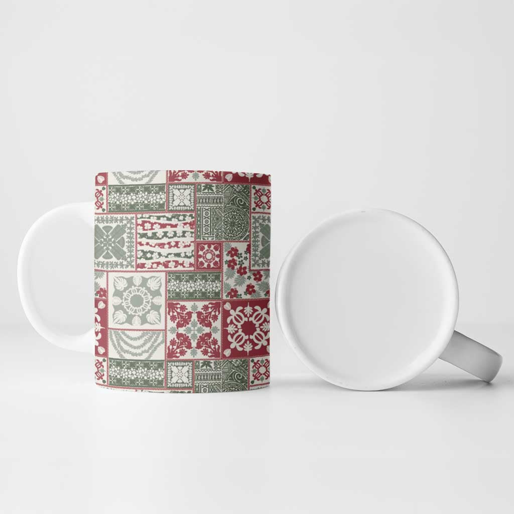 Mele Kalikimaka Hawaii Christmas Ceramic Mug Aloha Spirit with Hawaiian Quilt Pattern - Polynesian Pride