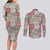 Mele Kalikimaka Hawaii Christmas Couples Matching Long Sleeve Bodycon Dress and Long Sleeve Button Shirt Aloha Spirit with Hawaiian Quilt Pattern - Polynesian Pride