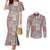 Mele Kalikimaka Hawaii Christmas Couples Matching Mermaid Dress and Long Sleeve Button Shirt Aloha Spirit with Hawaiian Quilt Pattern - Polynesian Pride