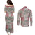 Mele Kalikimaka Hawaii Christmas Couples Matching Puletasi and Long Sleeve Button Shirt Aloha Spirit with Hawaiian Quilt Pattern - Polynesian Pride