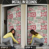 Mele Kalikimaka Hawaii Christmas Door Cover Aloha Spirit with Hawaiian Quilt Pattern - Polynesian Pride