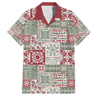 Mele Kalikimaka Hawaii Christmas Family Matching Off Shoulder Short Dress and Hawaiian Shirt Aloha Spirit with Hawaiian Quilt Pattern - Polynesian Pride