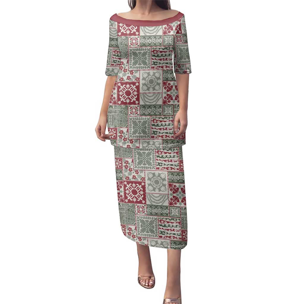 Mele Kalikimaka Hawaii Christmas Family Matching Puletasi and Hawaiian Shirt Aloha Spirit with Hawaiian Quilt Pattern - Polynesian Pride