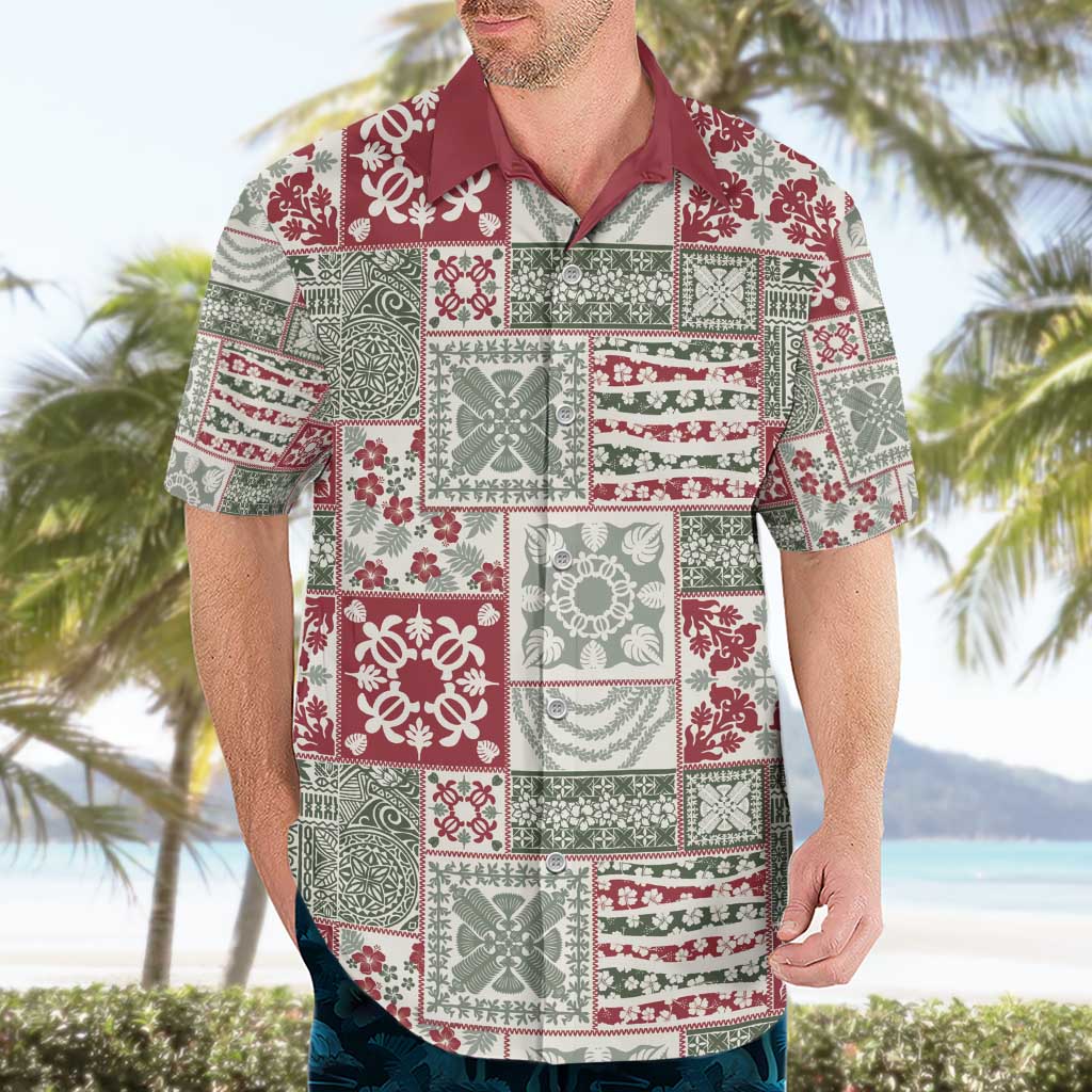 Mele Kalikimaka Hawaii Christmas Hawaiian Shirt Aloha Spirit with Hawaiian Quilt Pattern - Polynesian Pride