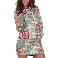 Mele Kalikimaka Hawaii Christmas Hoodie Dress Aloha Spirit with Hawaiian Quilt Pattern - Polynesian Pride