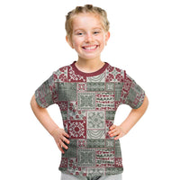 Mele Kalikimaka Hawaii Christmas Kid T Shirt Aloha Spirit with Hawaiian Quilt Pattern - Polynesian Pride