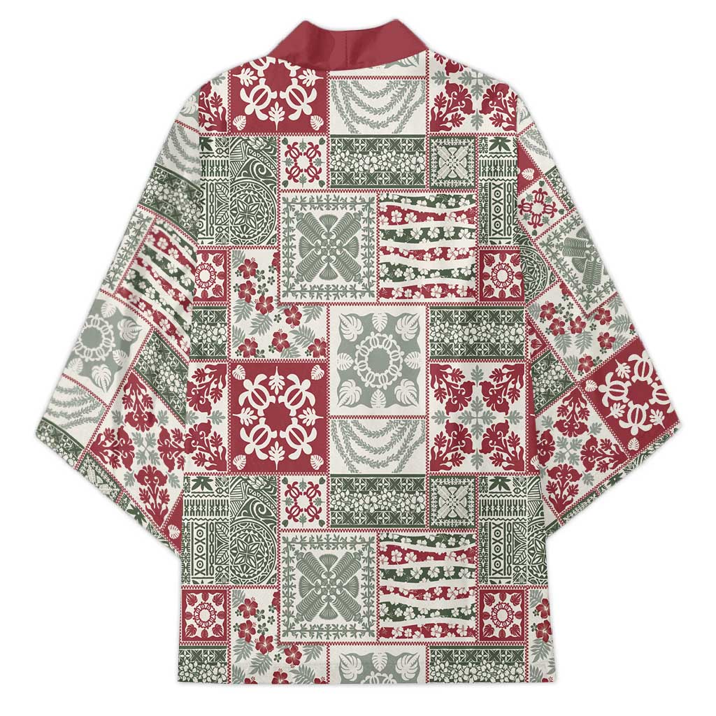 Mele Kalikimaka Hawaii Christmas Kimono Aloha Spirit with Hawaiian Quilt Pattern - Polynesian Pride