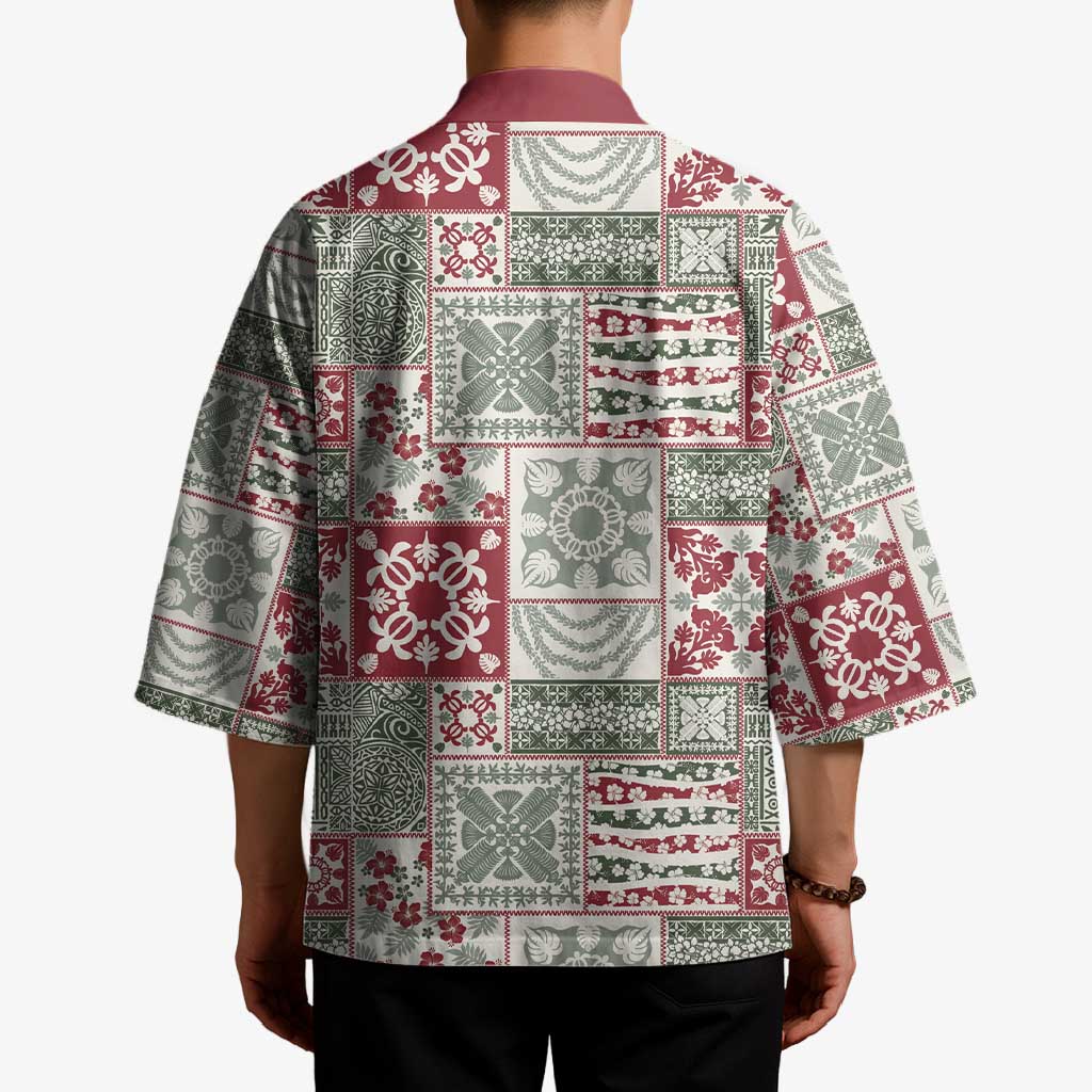 Mele Kalikimaka Hawaii Christmas Kimono Aloha Spirit with Hawaiian Quilt Pattern - Polynesian Pride