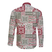 Mele Kalikimaka Hawaii Christmas Long Sleeve Button Shirt Aloha Spirit with Hawaiian Quilt Pattern - Polynesian Pride