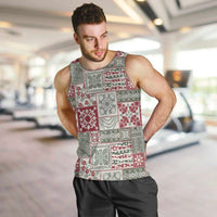 Mele Kalikimaka Hawaii Christmas Men Tank Top Aloha Spirit with Hawaiian Quilt Pattern - Polynesian Pride
