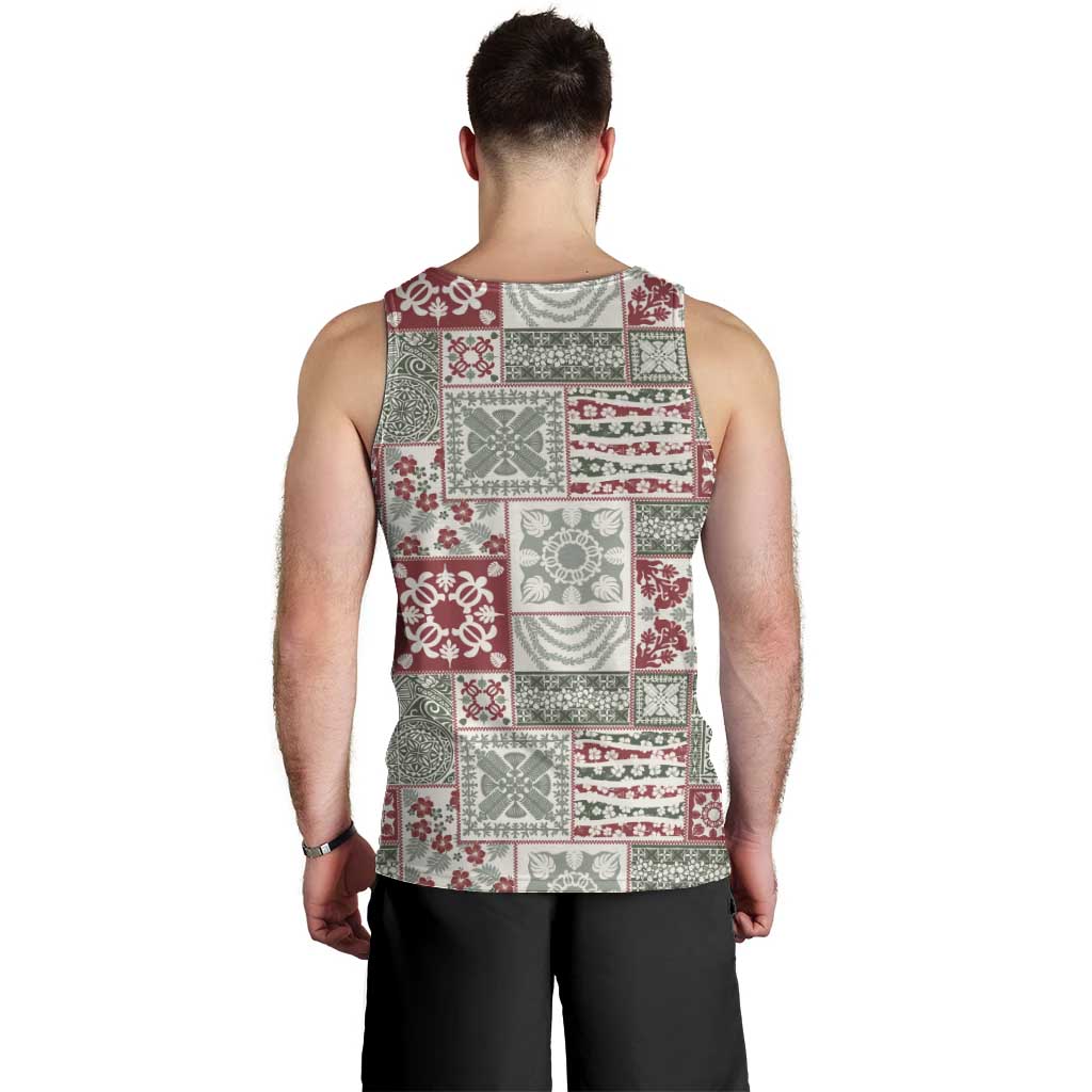 Mele Kalikimaka Hawaii Christmas Men Tank Top Aloha Spirit with Hawaiian Quilt Pattern - Polynesian Pride