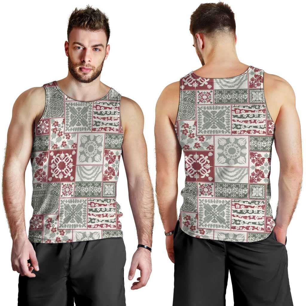 Mele Kalikimaka Hawaii Christmas Men Tank Top Aloha Spirit with Hawaiian Quilt Pattern - Polynesian Pride