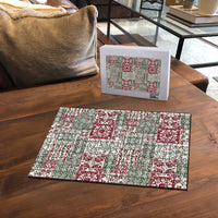 Mele Kalikimaka Hawaii Christmas Puzzle Aloha Spirit with Hawaiian Quilt Pattern - Polynesian Pride