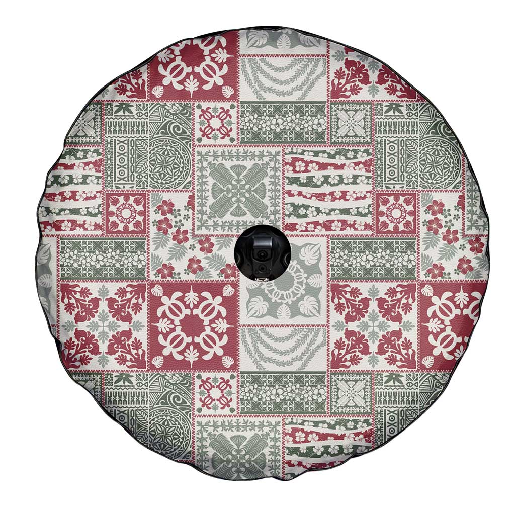 Mele Kalikimaka Hawaii Christmas Spare Tire Cover Aloha Spirit with Hawaiian Quilt Pattern - Polynesian Pride