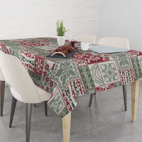 Mele Kalikimaka Hawaii Christmas Tablecloth Aloha Spirit with Hawaiian Quilt Pattern - Polynesian Pride