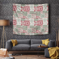 Mele Kalikimaka Hawaii Christmas Tapestry Aloha Spirit with Hawaiian Quilt Pattern - Polynesian Pride