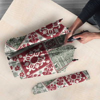 Mele Kalikimaka Hawaii Christmas Umbrella Aloha Spirit with Hawaiian Quilt Pattern - Polynesian Pride