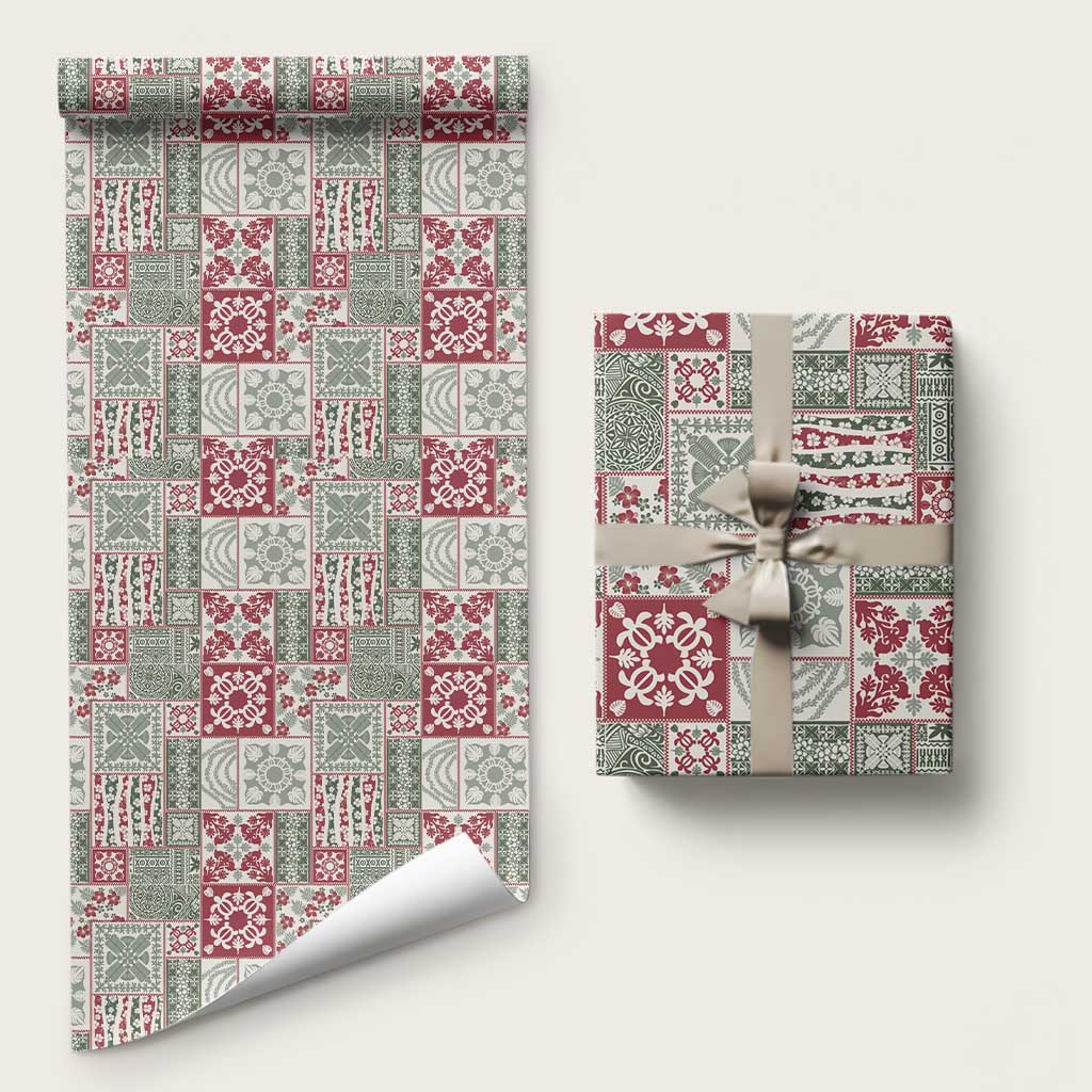 Mele Kalikimaka Hawaii Christmas Wrapping Paper Aloha Spirit with Hawaiian Quilt Pattern - Polynesian Pride