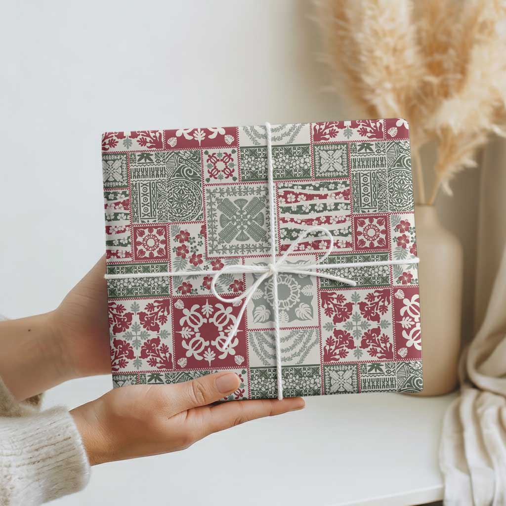Mele Kalikimaka Hawaii Christmas Wrapping Paper Aloha Spirit with Hawaiian Quilt Pattern - Polynesian Pride