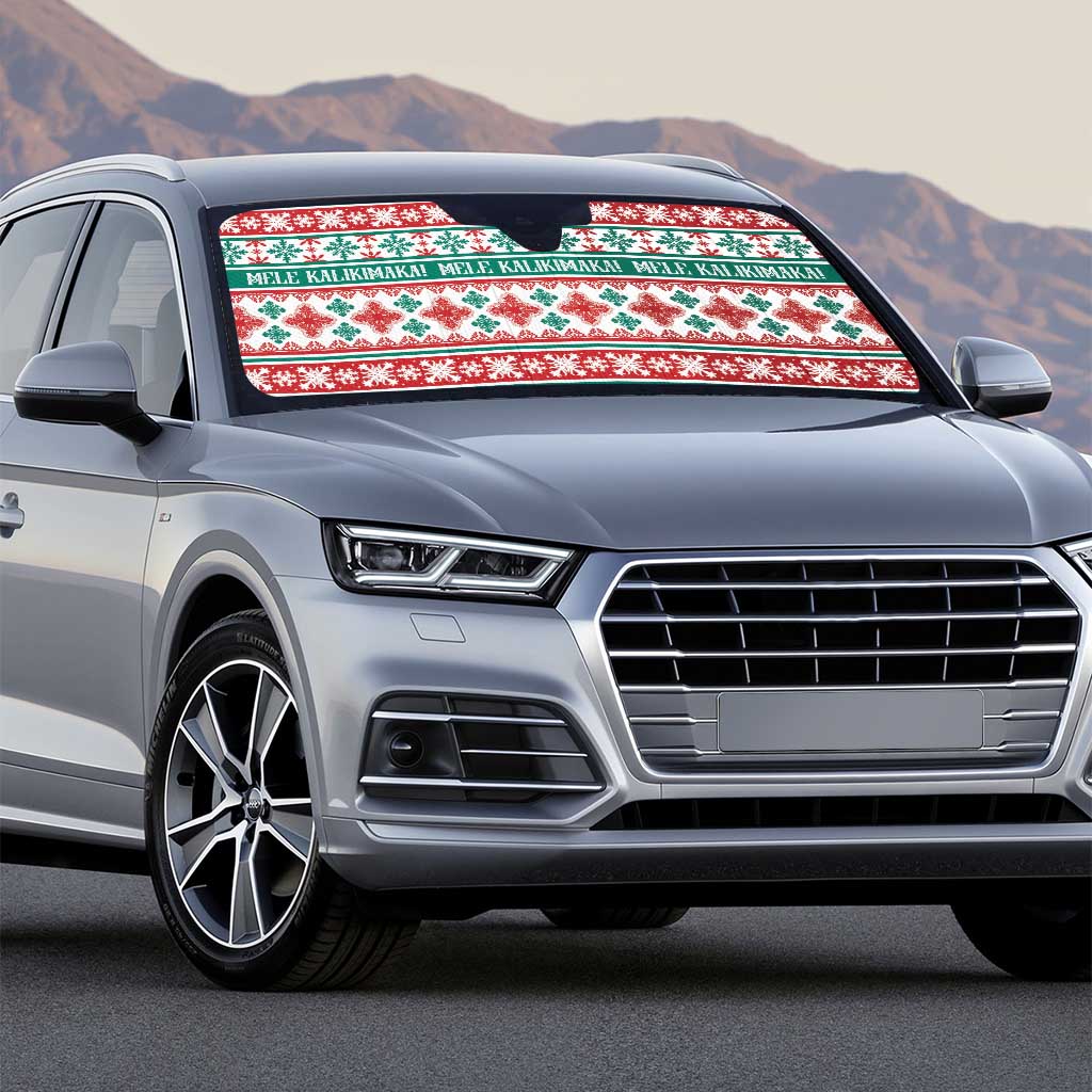 Mele Kalikimaka Hawaii Christmas Auto Sun Shade Hawaiian Quilt Pattern Style - Polynesian Pride