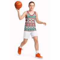 Mele Kalikimaka Hawaii Christmas Basketball Jersey Hawaiian Quilt Pattern Style - Polynesian Pride