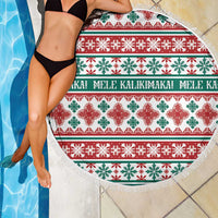 Mele Kalikimaka Hawaii Christmas Beach Blanket Hawaiian Quilt Pattern Style - Polynesian Pride