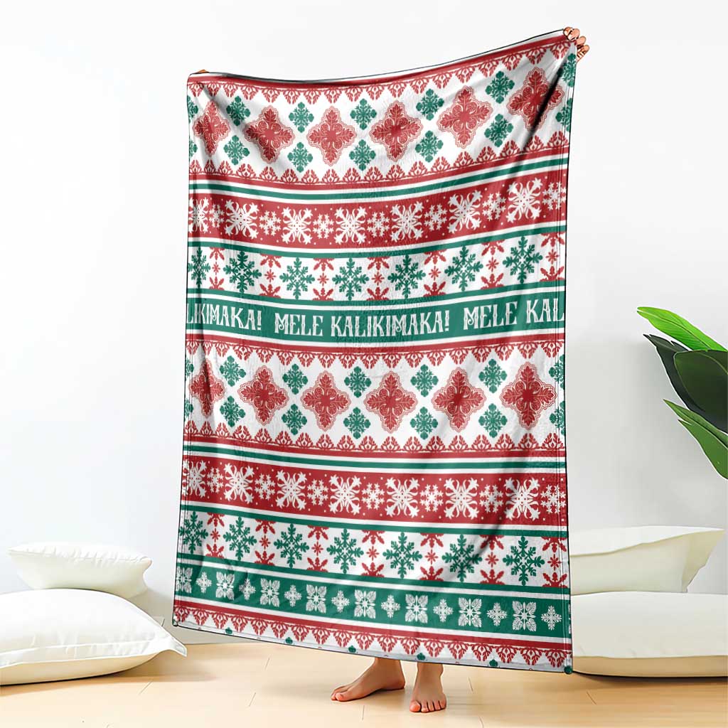 Mele Kalikimaka Hawaii Christmas Blanket Hawaiian Quilt Pattern Style - Polynesian Pride