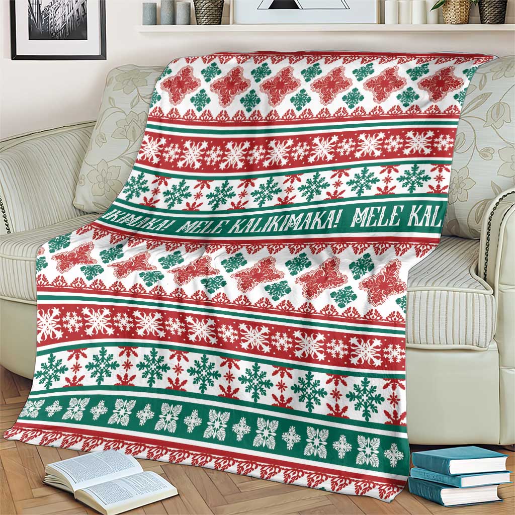 Mele Kalikimaka Hawaii Christmas Blanket Hawaiian Quilt Pattern Style - Polynesian Pride