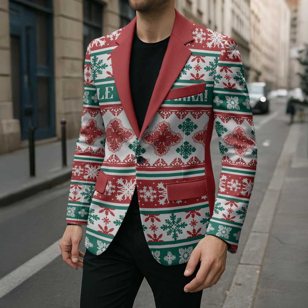 Mele Kalikimaka Hawaii Christmas Blazer Hawaiian Quilt Pattern Style - Polynesian Pride