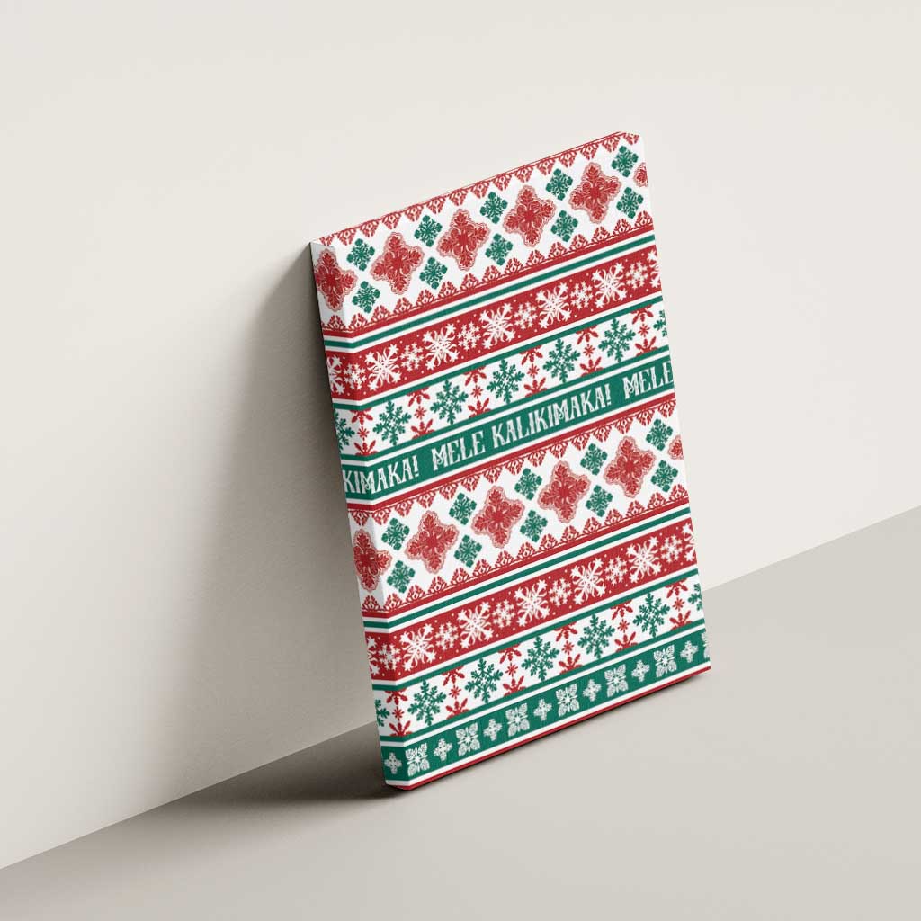 Mele Kalikimaka Hawaii Christmas Canvas Wall Art Hawaiian Quilt Pattern Style - Polynesian Pride